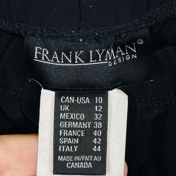 Frank Lyman Designs Black Slinky Stretchy Cropped Leggings Pants Womens 10 - Picture 5 of 6